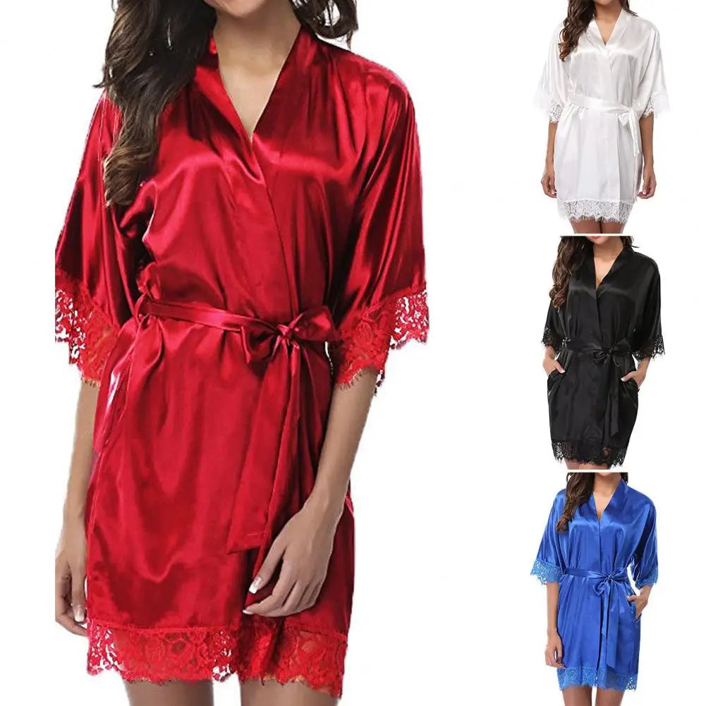 Comfy Lady Pajamas Smooth Wear-resistant Soft Women Bathrobe  Cardigan Women Bathrobe for Home