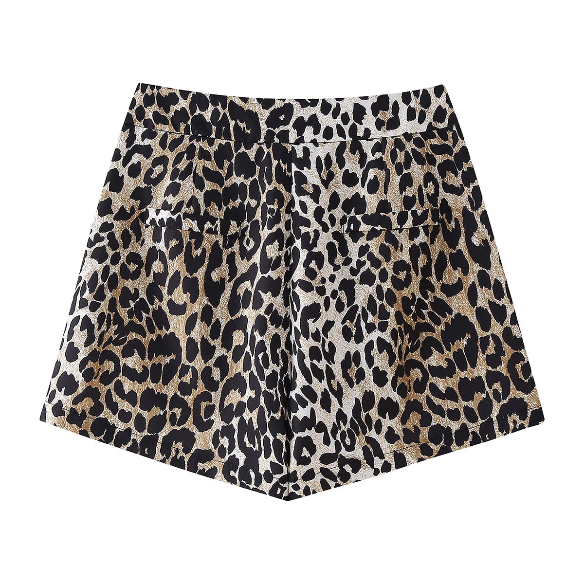 Leopard Printed Shorts For Women Side Zipper Casual Clothing Summer Bottom Wear