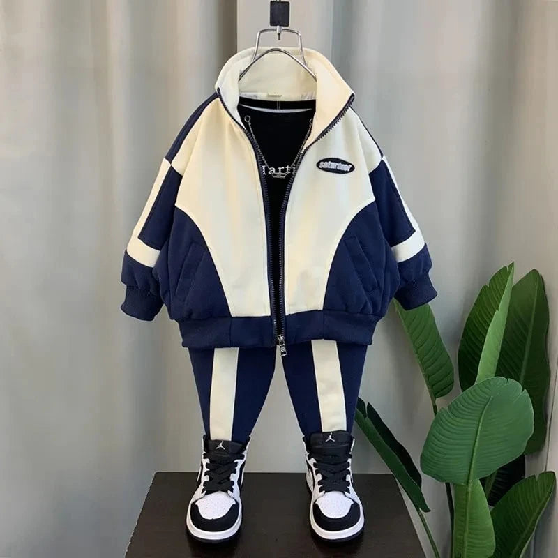 Children's Clothing Set Spring and Autumn Season New Boys and Babies Casual Jackets and Pants 2-piece Set Korean Sportswear