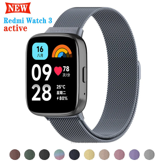 Milanese Loop Strap For Redmi watch 3 Active Bracelet Smart watch watchband For Xiaomi Redmi Watch 3 Active Correa Metal Strap