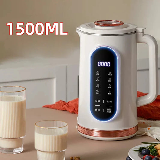 1500ml Soy Milk Machine Electric Juicer Blender Mixer Soybean Milk Maker Wall Breaking Machine 10-leaf Blade Breakfast Machine