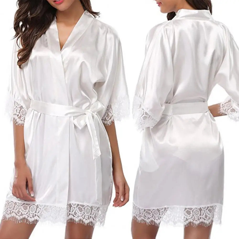 Comfy Lady Pajamas Smooth Wear-resistant Soft Women Bathrobe  Cardigan Women Bathrobe for Home