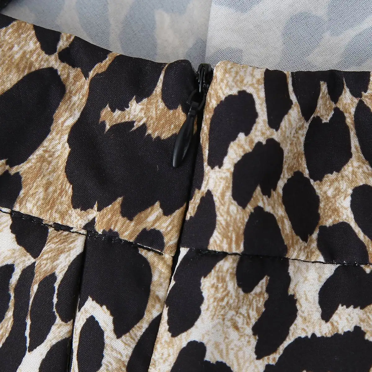 Leopard Printed Shorts For Women Side Zipper Casual Clothing Summer Bottom Wear