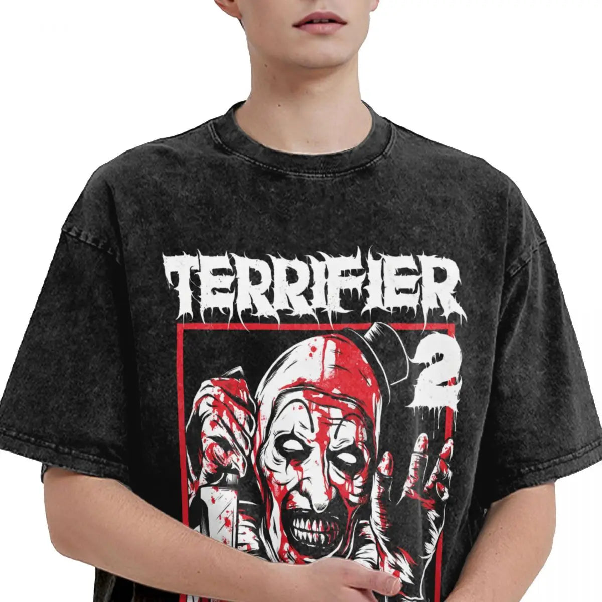 Men Women T-Shirt Terrifier Clown-bayingimg Washed T Shirts Harajuku Summer Tees Vintage Design Cotton Tops Gift Idea