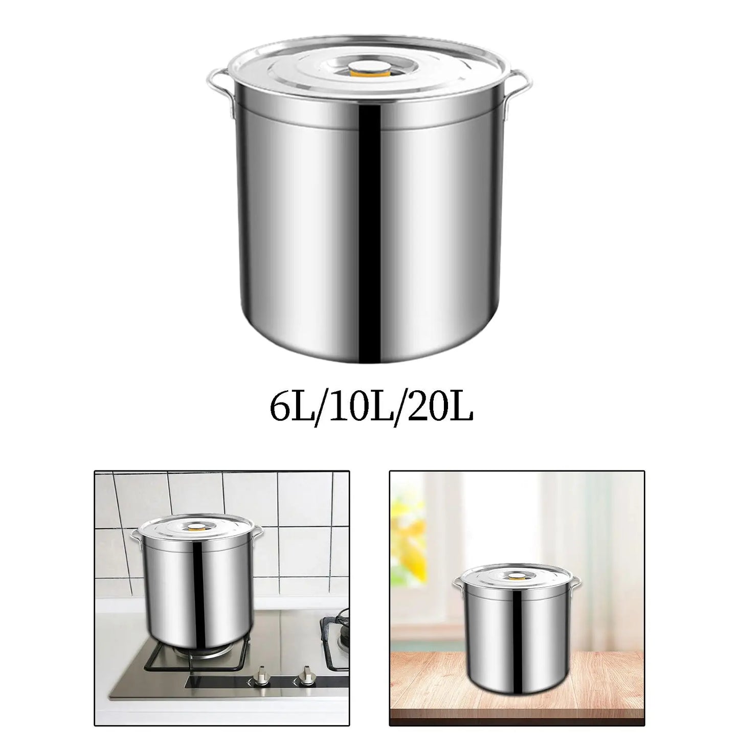 Stainless steel stock pot, large stock pot, easy to clean for cooking simmering