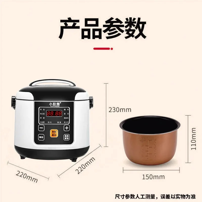 2L Electric Mini Rice Cooker MultiCooker Portable Car Rice Cooker 12V 24V Cooking Machine For Car and Truck English Menu