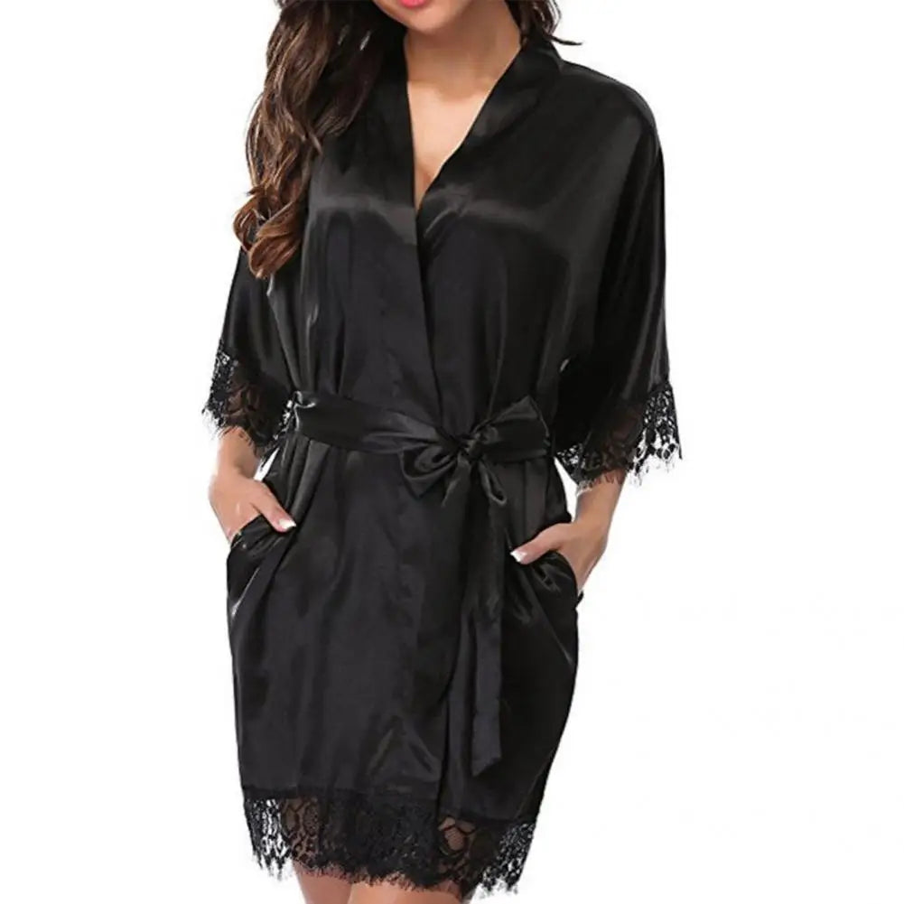 Comfy Lady Pajamas Smooth Wear-resistant Soft Women Bathrobe  Cardigan Women Bathrobe for Home