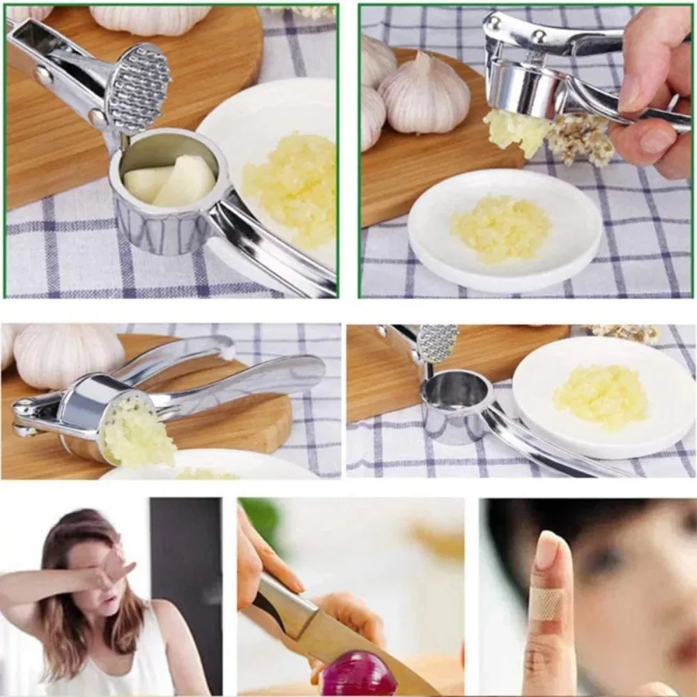 Manual Garlic Press Stainless Steel Garlic Crusher Ginger Squeezer Garlic Grinder Mincer Kitchen Gadgets