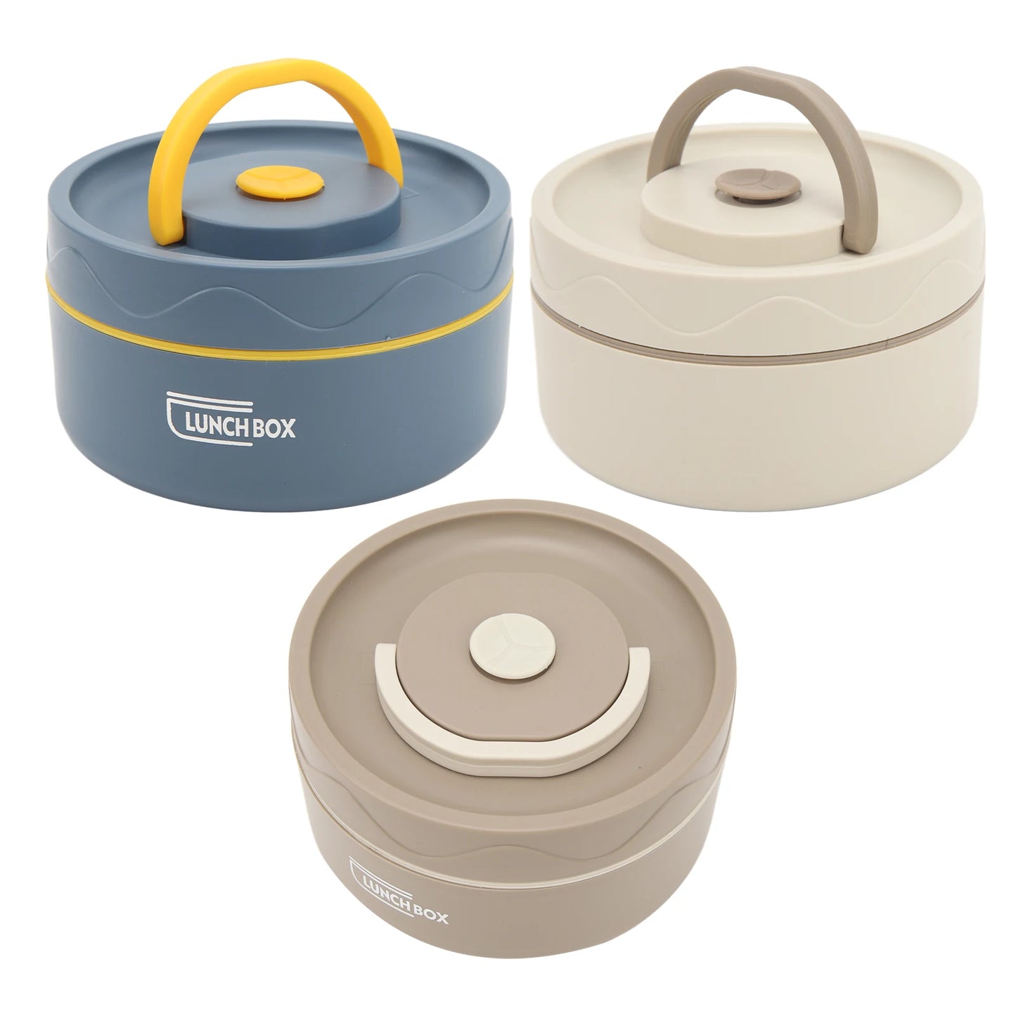 Portable Thermal Cooking Pot 420ml 304 Stainless Steel Double Layer Portable Round Shape Thermal Lunch Container Box